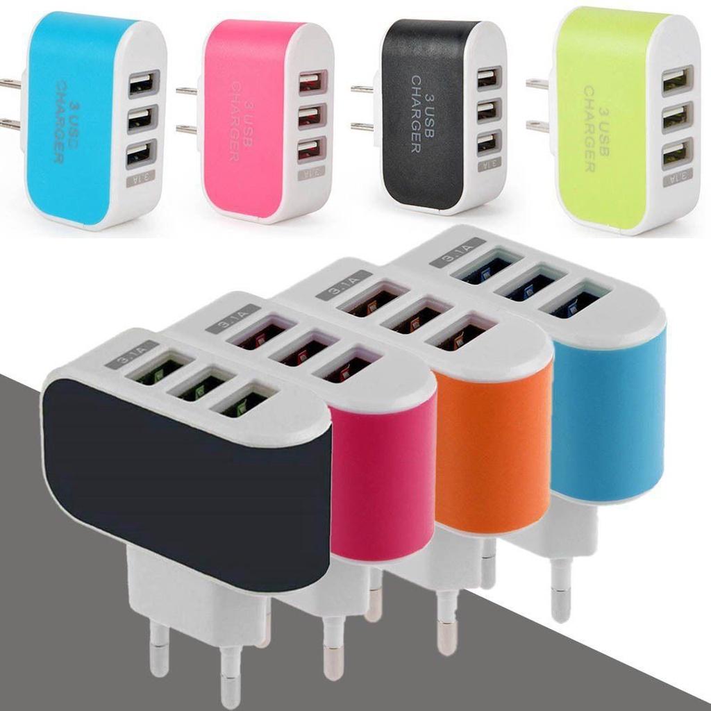 Versatile 3usb Candy Charger With Led Light For Apple Devices Travel-friendly