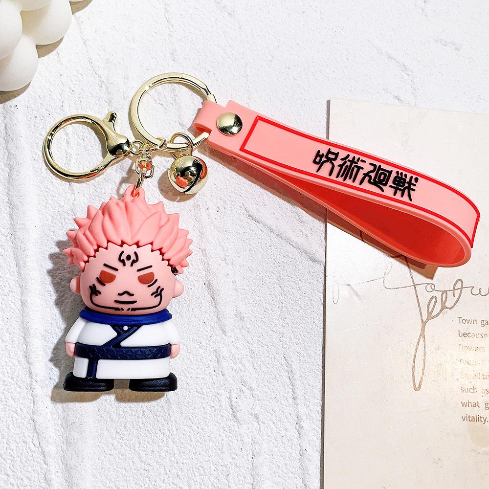 Anime Jujutsu Kaisen Gojo Satoru Poppetje Pluche Sleutelhanger Rugzak Bedeltje Schattig Figuurtje Speelgoed Cadeau Voor Jongens Meisjes Cosplay Fans pink