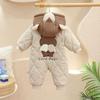 Angel Little Bear Winter Fleece Romper - Newborn Unisex Full Month Crawling Suit