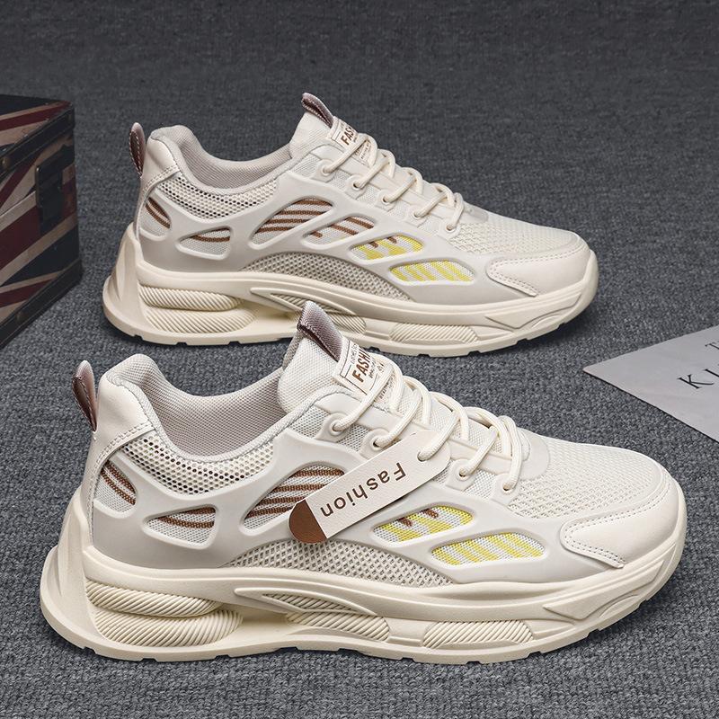 2025 spring men's shoes new breathable mesh shoes men's trend versatile platform sports shoes casual dad trendy shoes