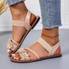 Women Sandals Fashion Flower Wedge Sandals Summer Casual Solid Color Sandals Breathable Beach Shoes Women Sandalias De Mujer