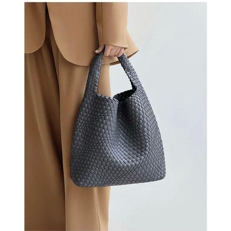 

Handmade Shoulder Large Capacity Woven Bag Modern gray In Stock with bag + silk scarf