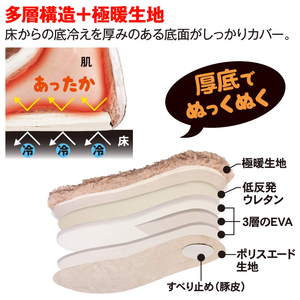 Alphax Ultra Warm Medium Slippers, 508700, Brown, (x 1)