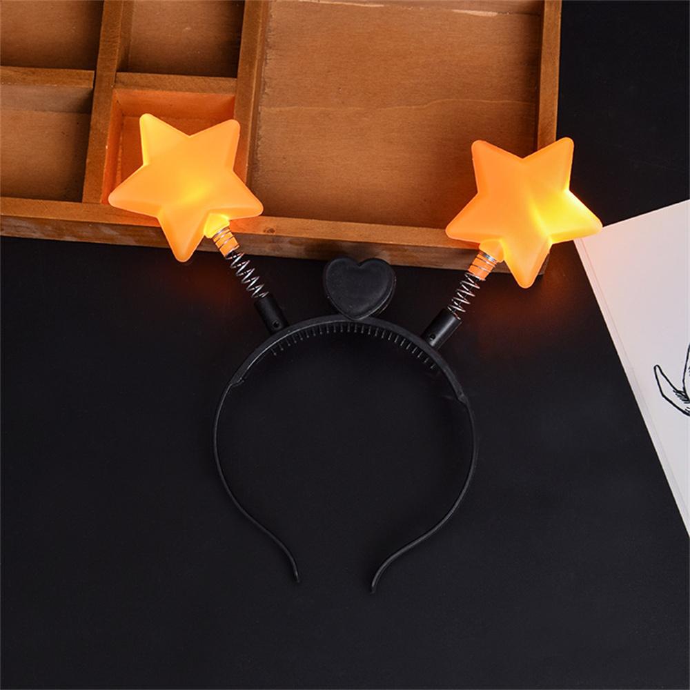 1pc LED Shinning Bouncing Star Shape Headband New Year Birthday Party Hair Band Glowing Headwear Flashing Hair Accessories