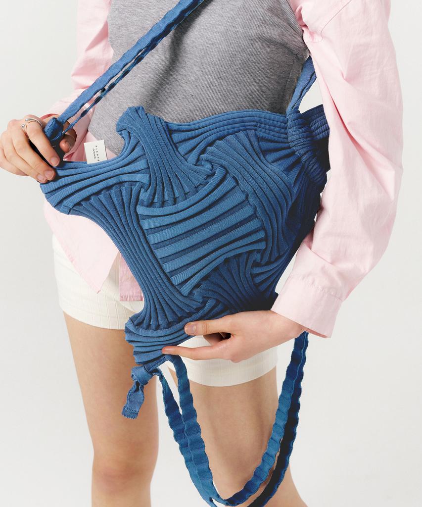 Pleatsmama New Bow Backpack Blue