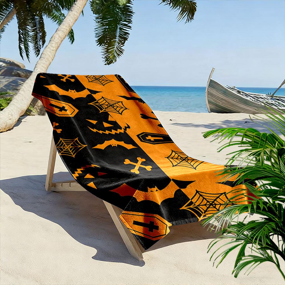 Spooky Vibrant Gothic Charm Print Beach Towel, Quick Drying, Suitable for Travel, Outdoor Sports, Jogging, the Beach and Swimming, Gift