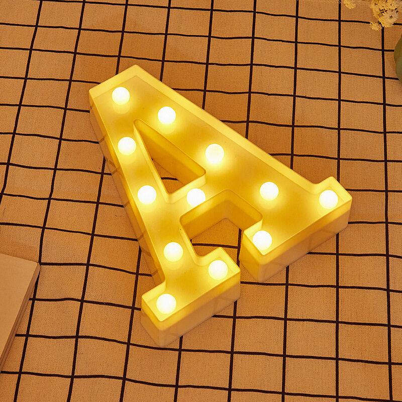 26 Luminous Alphabet Letter LED Night Lights Ambience Battery Light Letters Lamp Christmas Wedding Birthday Party Decoration