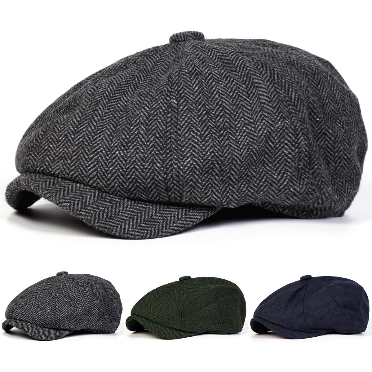 Freedom Outdoors Men's Army Green Unisex Retro Herringbone Newsboy Caps British Painters Hats Spring And Autumn Berets Hip Hop Berets