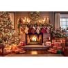 White Christmas Tree Fireplace Photography Background Vinyl Backdrops for Children Baby Family Party Photoshoot Photo Studio