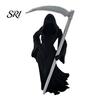 Compact Gothic Collectible Female Grim Reaper Statue with Sickle 3D Printed Black Robe Dark Queen Figurine Mysterious Sculpture for Home Office
