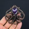 Salbei-Amethyst-Oktopus-Form-Edelstein, reiner Kupferdraht, umwickelt, handgefertigter Anhänger, Schmuck, Geschenk für Sie