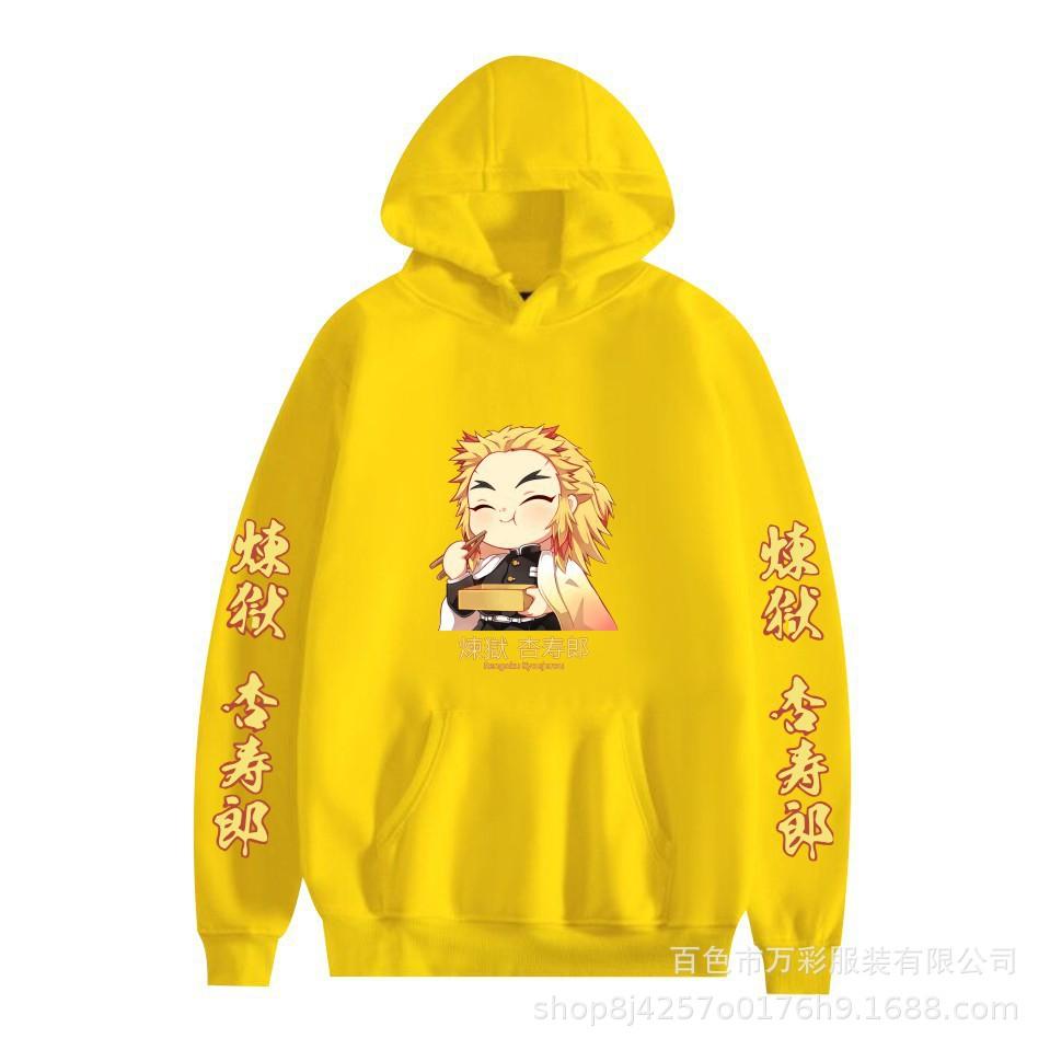Japan Demon Slayer Kyojuro Related Hoodie Unisex Couple Printed Sweatshirt 0039