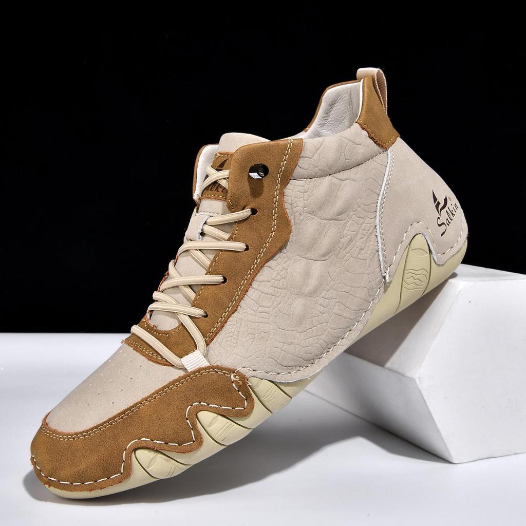 Größe 48 Handgefertigte Spaltleder Freizeitschuhe Herrenstiefel Bequeme Stiefeletten für Herren Schuhe Mokassins Herren Ballerinas