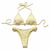 Deep V Halter Bikini Set Two-Piece Summer Beachwear Push Up Ladies' Swimwear  Beachwear