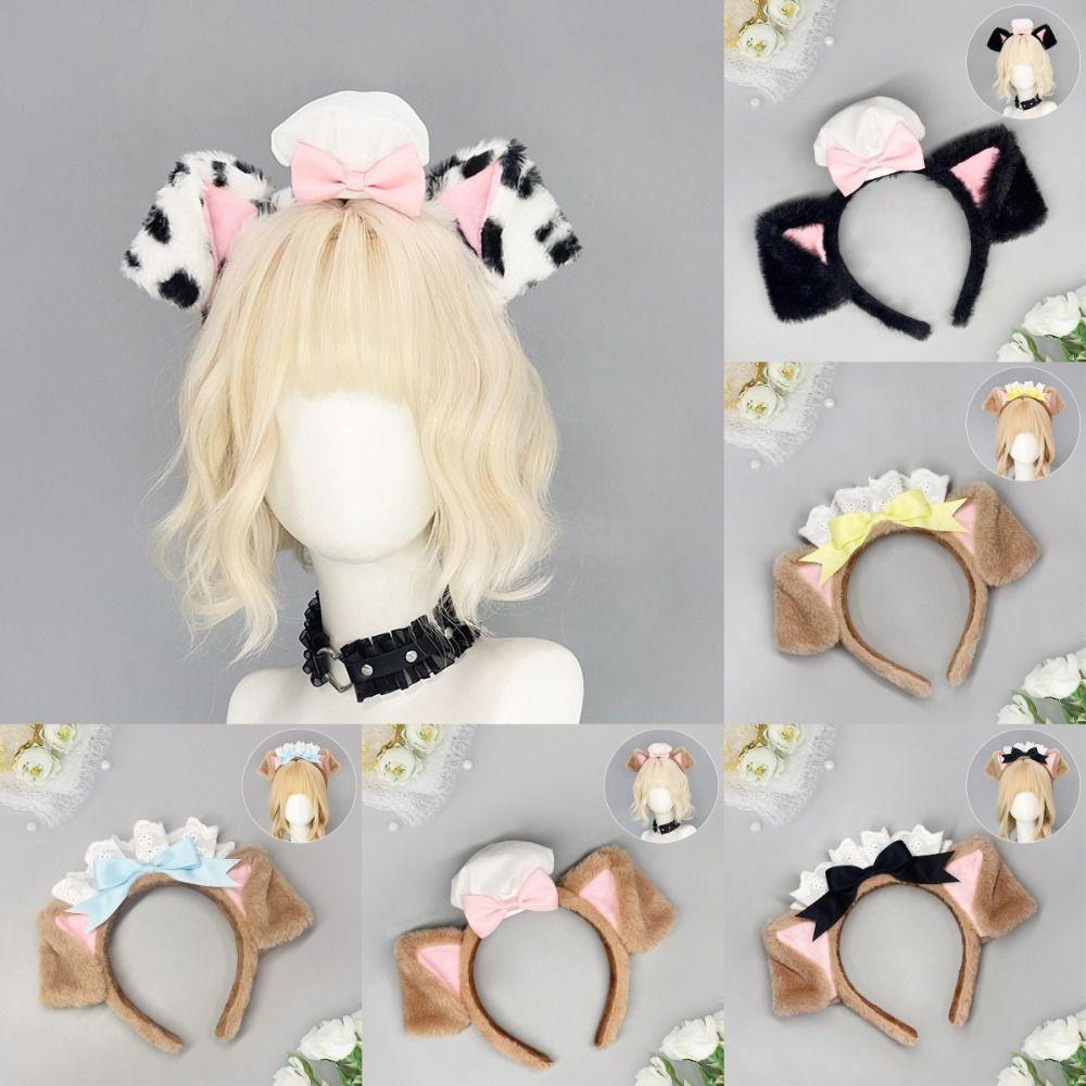 Lolita Haarband Flauschiger Cosplay Kopfreif Niedliches Hundeohren-Haarband Feierliche Party