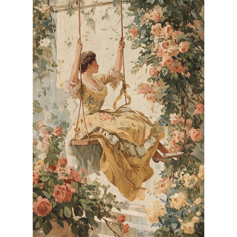 5D Diy Diamond Painting Cross Stitch Embroidery Classic French Manor NobleWoman Full Round Drill Home Decor Wall Art Gift