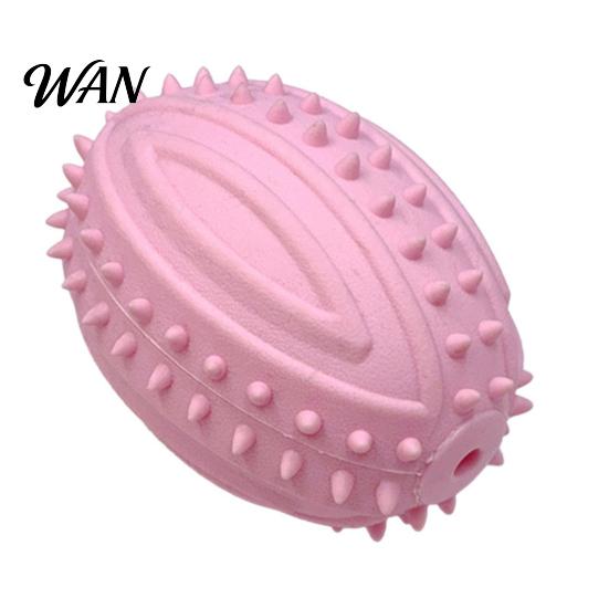 Raised Texture Dog Toy Teething Toys with Spike Teeth Cleaning Ball Bite-Resistant Rugby Interactive With Sound for Small Medium Large Dogs