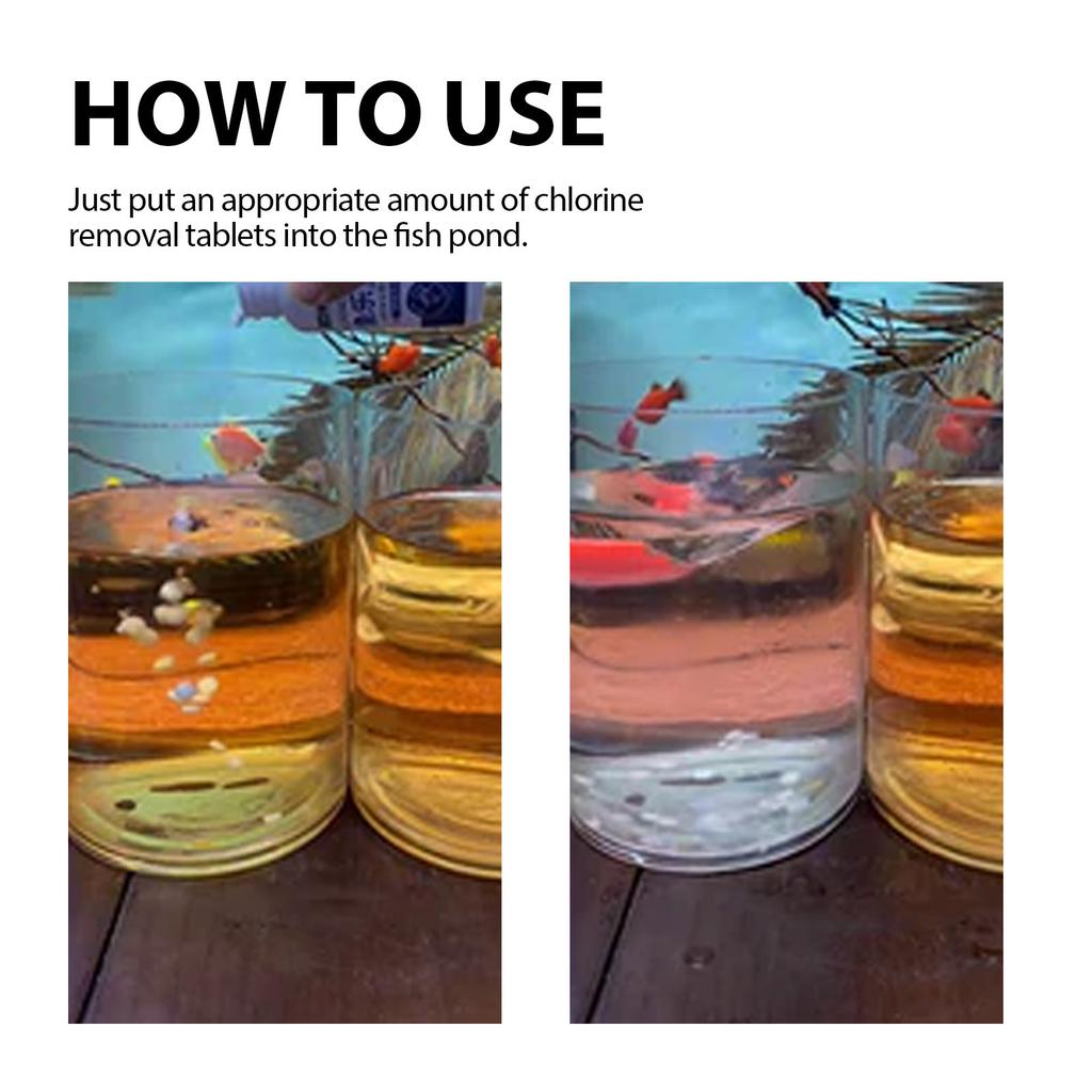 Tap Water Conditioner Water Cleaner for Aquarium Swimming Pool Efficiency Water Dechlorinator Tablets for Fishtanks