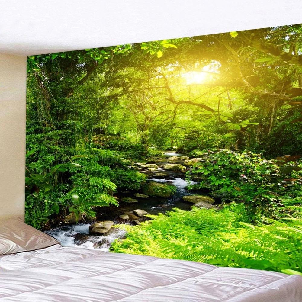 Home Wall Decoration Tapestry Natural Landscape Garden Background Office Living Room Tapestry
