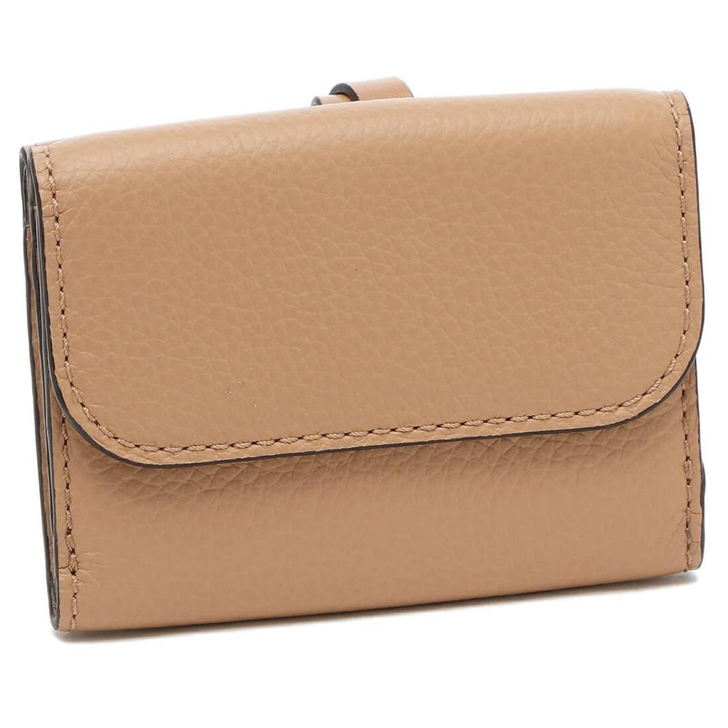 Chloe Alphabet Mini CHC21WP946 F57 26X Tri-fold Wallet, Beige, Women's, [Used]