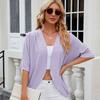 Summer Women's Cardigan New Solid Color Mid Sleeve Cardigan Knitted Cardigan Jacket Air Conditioner Shirt