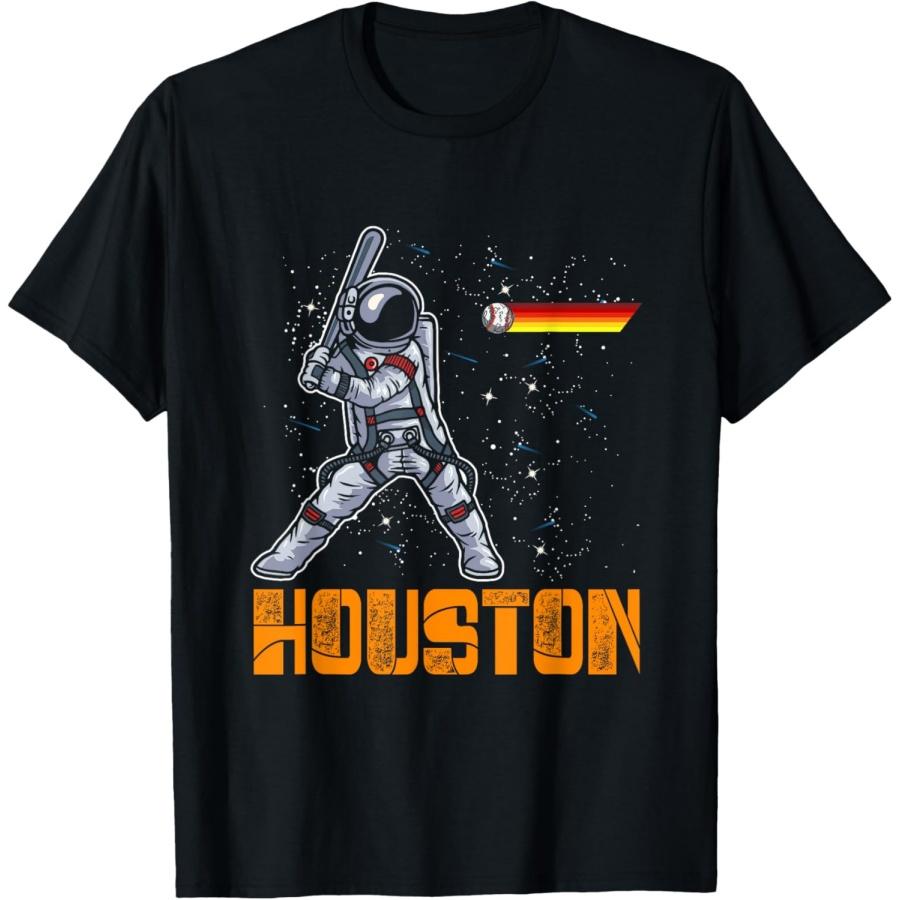 Houston Baseball a Space City Baseball and Vintage Astronaut T-Shirt(1) S