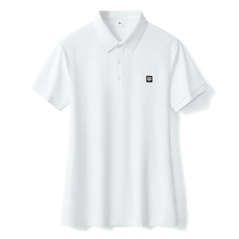 

Женская хлопковая футболка-поло облегающего кроя - Цельная, с коротким рукавом, эластичная, с лацканом, летний стиль L