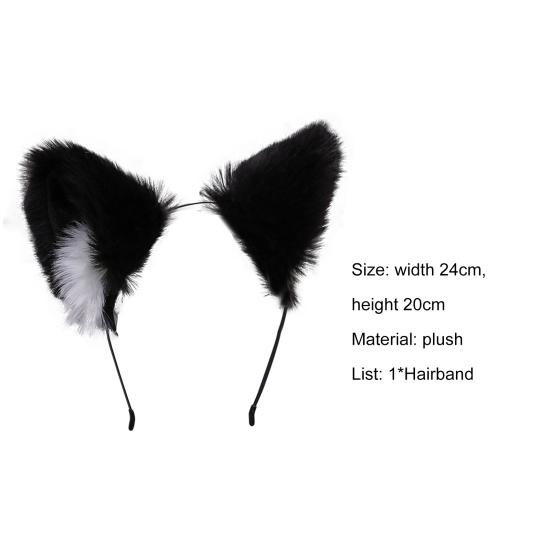 Cats Ears Headband Long Furry Adorable Plush Exquisite Cosplay Party Headpiece for Party