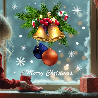 Christmas Stickers, Bells, Easter Eggs, Canes, Holiday Window Stickers, Living Room Glass Stickers, Door and Window Decorations, Static Stickers