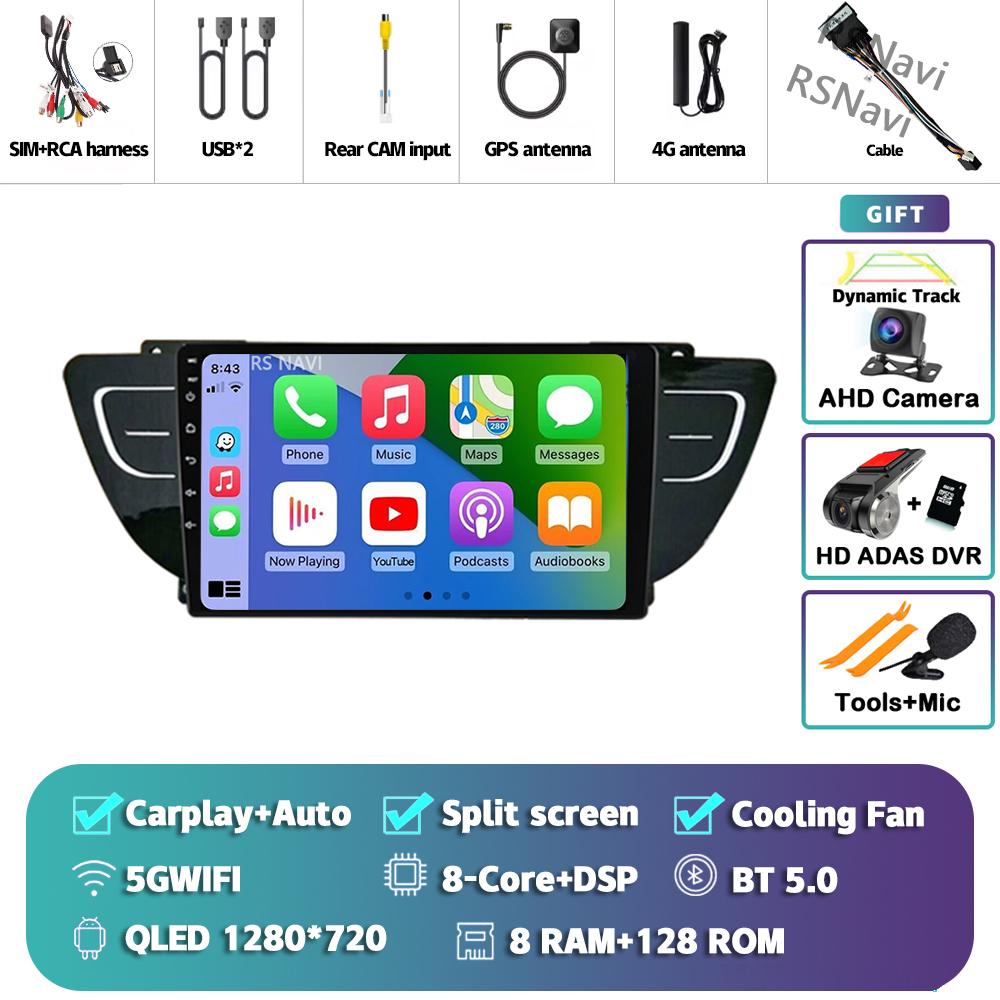 Android 14 Carplay Auto For Geely Atlas 2016 - 2020 Car Radio Player Multimedia 4G+WIFI Stereo Navigation Head Unit AI Voice GPS