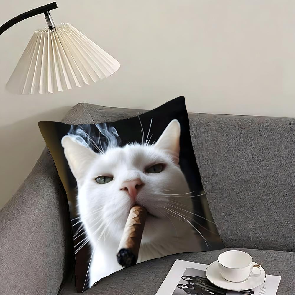 Funny Kitten Cute Cushion Cover Pillowcase Ultra Soft Skin Friendly Fabric Cloud Like Comfort Concealed Zipper