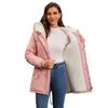 European Size New Hooded and Fleece Pie with Fur Collar Overcomes Women's Medium and Long Cotton-padded Clothes To Close the Waist and Keep Warm 