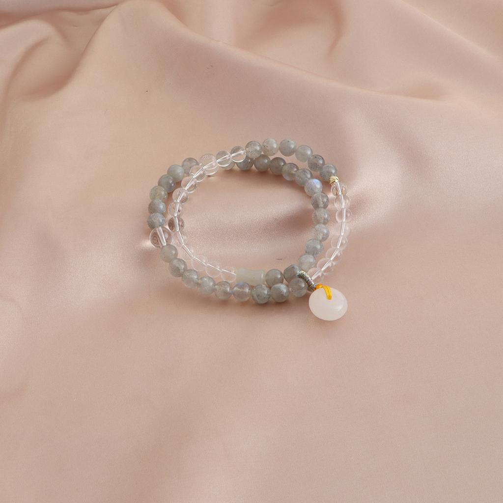 Bracelet Natural Shoushan Stone Tianshan Green Lotus Pod Safety Buckle Crystal Bracelet Double Layer Dopamine