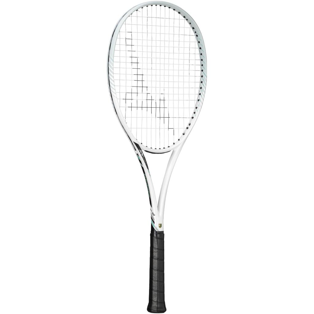 MIZUNO Deeforce Tennis Racket 63JTN543 V-10 (Soft Tennis), Unisex, White/Jade Green, 0U,