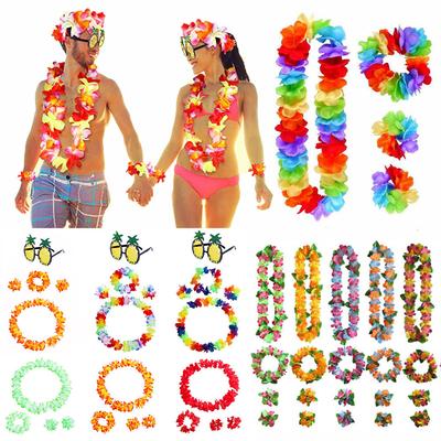 Hawaiian Party Wreath Necklace Holiday Beach Party Decoration Hawaiian Themed Items