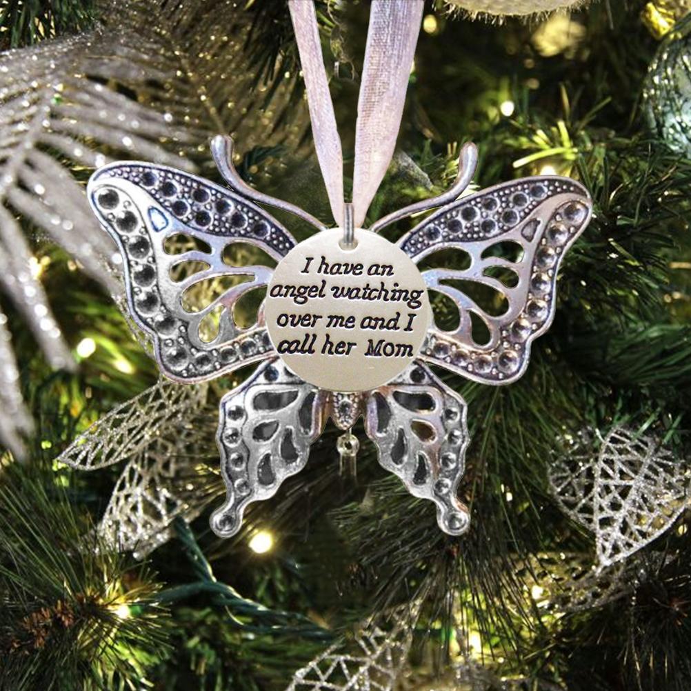 Memory Butterfly Pendant Souvenir Ornaments Alloy Hanging Photo Bauble Decor Gift Commemorate Family Butterfly