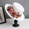 spring summer flower hat French women's straw flat hat elegant beach hat Barrel cap sun hat outdoor travel sun hat wholesale