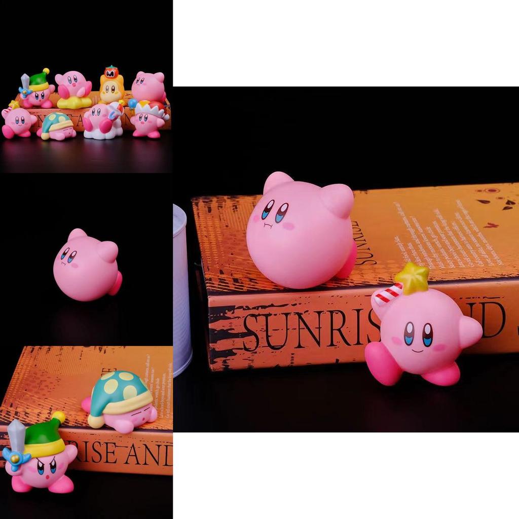 Set di Figure di Kirby Stella Carino Pvc Fai da te Decorazione da Scrivania Materiale per Artigianato