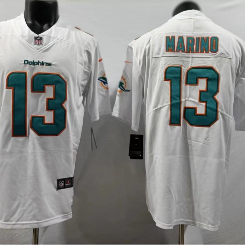 Miami Dolphins NFL Football Jersey T-Shirt Men Cotton Blend Sportswear With Embroidered Player Numbers 1 10 17