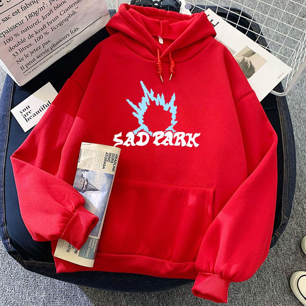 Sad Park Band Print Hoodies Winter Unisex Streetwear Women/Men Clothes Fleece Warm Long Sleeve Hooded