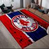 Boston Red Sox Flannel Pattern Square Carpet,Area Rug,Carpet Rug for Living Room Bedroom Sofa Playroom Decor,Non-slip Floor Mat