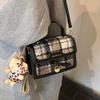 Wholesale Hot Sale Niche Korean Literary Plaid Portable Small Square Bag Women's Casual Versatile Foreign Style Messenger Bag