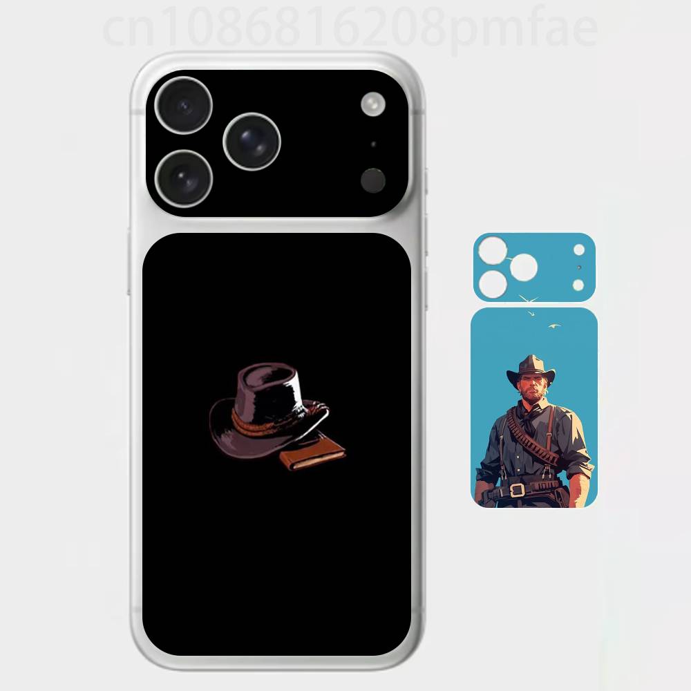 

Красная виниловая наклейка Premium «Red D-Dead R-Redemption» для iPhone 17 Pro/Max, Защитная наклейка на заднюю рамку и камеру (Не чехол) iPhone17pro