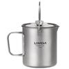 Lixada 750ml Titanium Coffee Cup Mug French Press Pot Coffee Maker with Lid Outdoor Camping Cooking Pot Titanium Coffee Pot