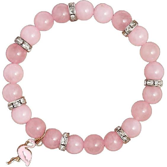 COLORFUL BLING Healing Crystal Beaded Stretch Bracelet Never Forget How Flamazing You Are Flamingo Bracelet Gifts Natural Stone Inspirational