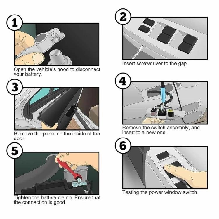 Window Switch Accessories Window Lifter Button for 2012-2020 Replacement Switch Button KF33-66-350 GKL2-66-350A