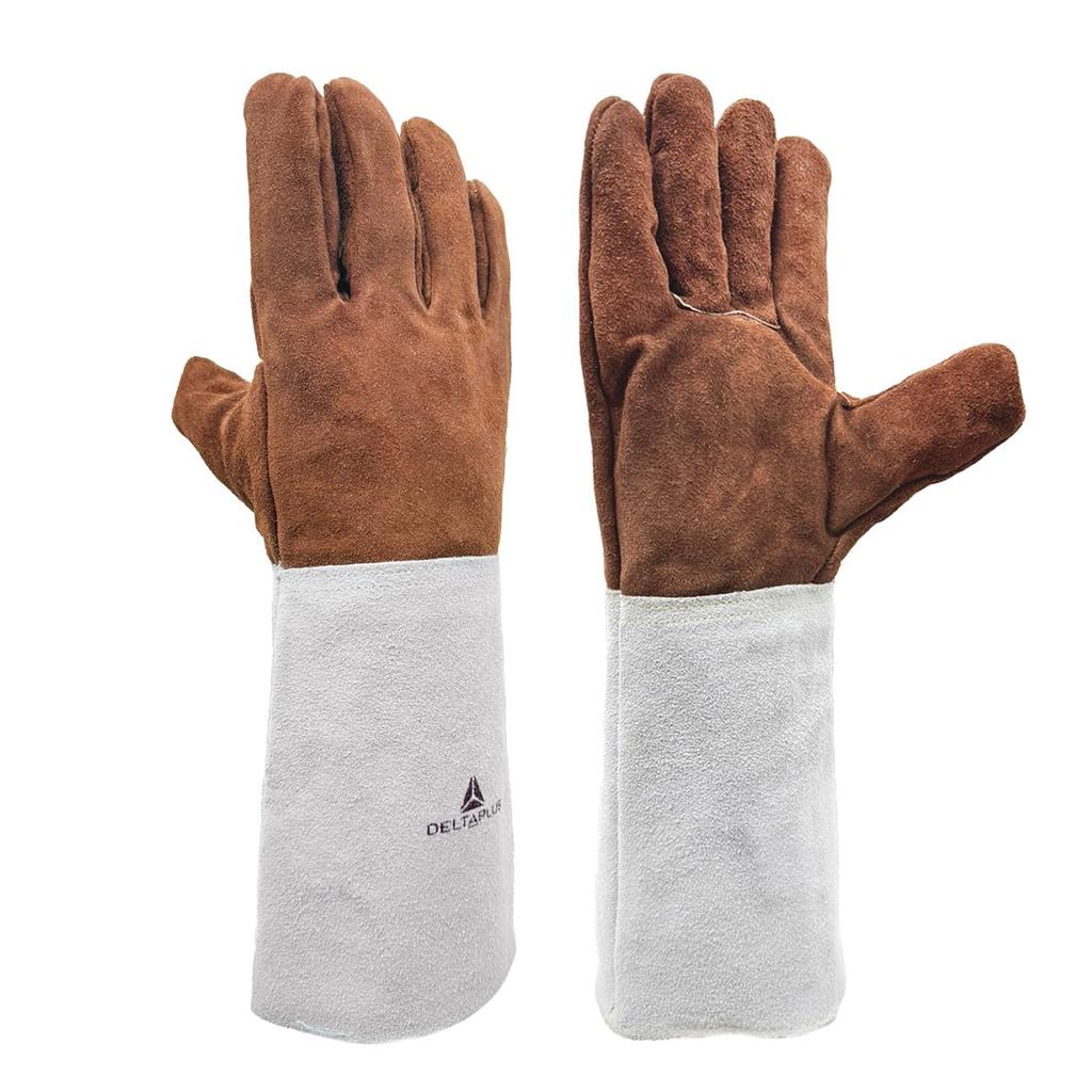 TER250 Cowhide 400mm Protects Up To the Up To Approximately Contact with a Soft Wool Lining Heat-Resistant Gloves, Long, Wrist, Heat-resistant 100°C