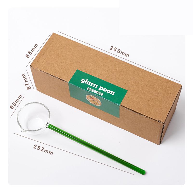 

Creative Milk Coffee Dessert Glass Spoon Ice Cream Dessert Scoop Tea Stirring Cocktail Teaspoon Handmade Sharp Mouth Soup Spoon зелений