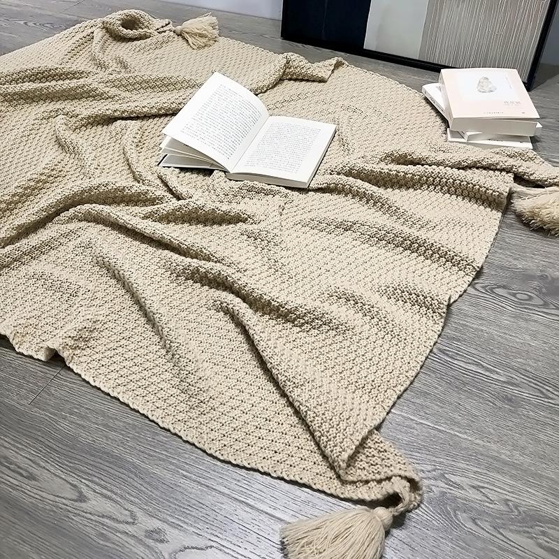 Knit Blankets Throw Blanket With Tassel Soft Bohemia for Bed Sofa Cover Bedspread Decor Blankets