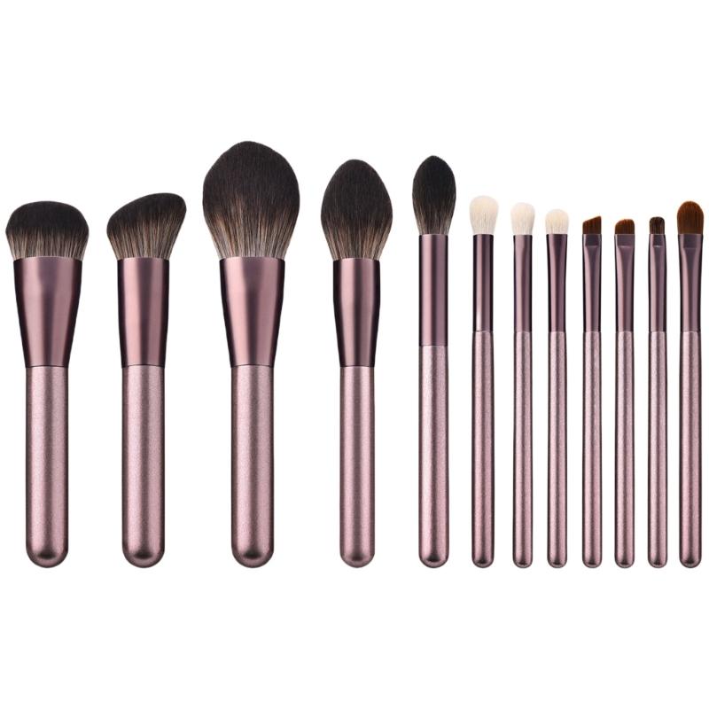 12 Pcs Cosmetic Brush Set with Storage Bag Makeup Brush Set Eye Shadow Brush Basic Essentials Brush Set Concealer Brush